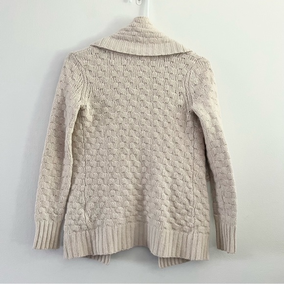 Aritzia Talula Open Sweater Woven w Lambswool Angora Cashmere XXS Cream Cardigan - Picture 6 of 7